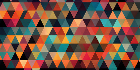 colorful geometric pattern with a retro feel two. This image is created with AI.の素材