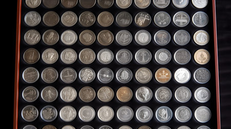 collection of rare and valuable coins from different coun. This image is created with AI.の素材