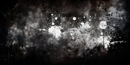 darkgrungebackgroundwiththroughedgesandsplatterso. This image is created with AI.の素材