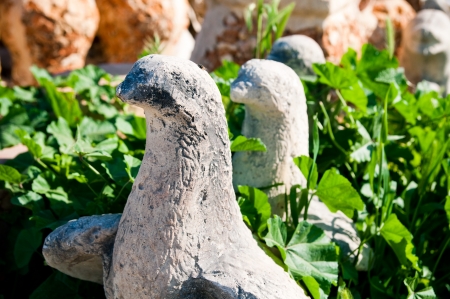 sculpure of pigeon in pottery market near Dead Seaの写真素材