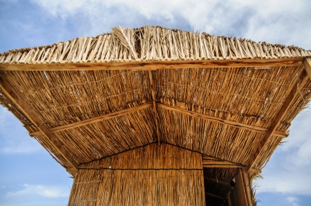 sunshade of the hovel in the Red Sea resortの写真素材