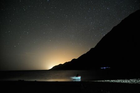 night scenic landscape  stars on the Egyptian sky