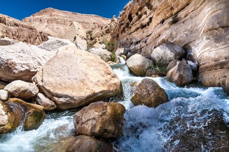 Water flows through the Western Jordan in Wadi Hasa