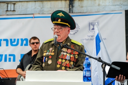 World War II Soviet veterans at celebration of 9th may, victory day in Jerusalem, Israel, 9th may, 2013のeditorial素材