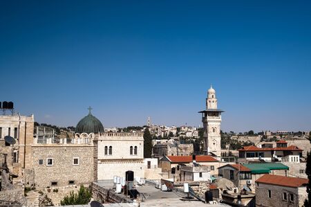 View on the landmarks of Jerusalem Old City,の写真素材