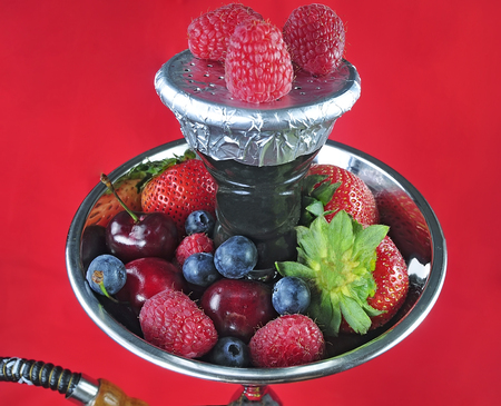 Natural organic forest berries mix for hookah, still life