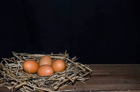 Chicken eggs and the straw