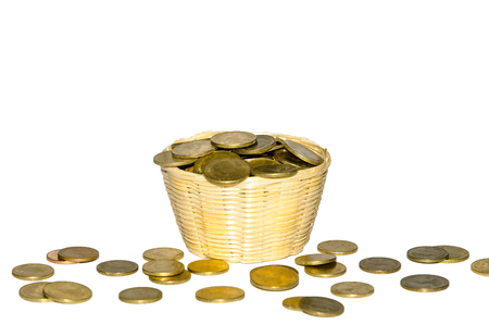 Coin on white background for isolate the backgroundの写真素材