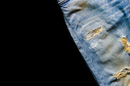 Blue jeans lack and jeans pattern texture background, jeans texture,  jeans lack on the black background for isolateの写真素材