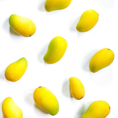 Pattern of Mango fruit for isolated the background on white background, Thai mango on on white background for cut off, Asia mango on summerの写真素材