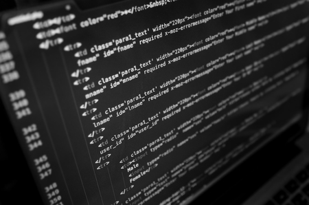 Desktop source code and technology background, Developer or programer with coding and programming,...
