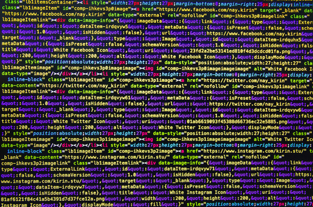 Desktop source code and technology background, Developer or programer with coding and programming, Wallpaper by Computer language and source code, Computer virus and Malware attack.の写真素材
