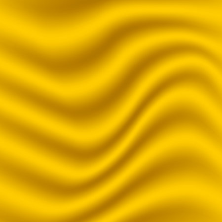 Abstract background of yellow and gold fabric texture. Wallpaper luxury by soft curve of canvas and wave. Illustration background of orange cloth and satin.のイラスト素材