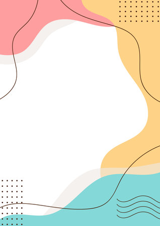 Fluid liquid poster and geometric background of dynamic shapes. Wallpaper gradient with liquid shape. Illustration colorful template banner with soft curve and wave.のイラスト素材
