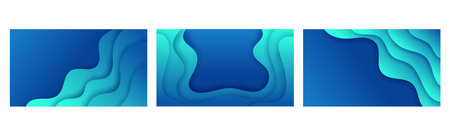 Collection fluid liquid poster and geometric background of dynamic shapes. Wallpaper gradient with liquid shape. Illustration colorful template banner with soft curve and wave.のイラスト素材