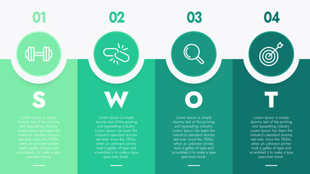 Business template for presentation. Infographic business data visualization. Process chart with elements of graph, diagram, steps, options, process. Vector and illustration concept for presentation.のイラスト素材