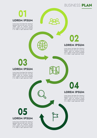 Infographic template for presentations and features data visualization includes a process chart with diagrams, steps, options. The concept for marketing through illustrations for drive to success.のイラスト素材