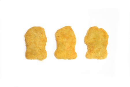 Chicken nuggets on white background appetizingの写真素材