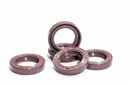Oil Seal chemical resistance for Industrial on white background.の写真素材