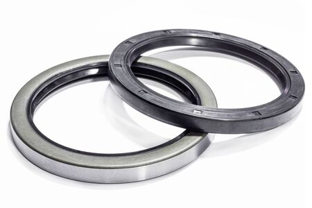 Oil seals edge steel for Industrial and objects in industry on white background.の写真素材