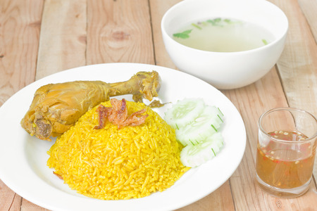 Chicken Biryani thai style halal food and thai food (Khao Mok Gai)の写真素材