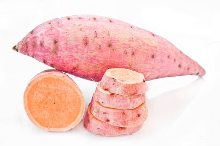 Sweet potato form japan on the white background.の写真素材