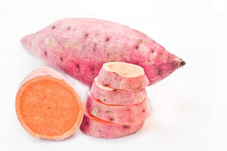 Sweet potato form japan on the white background.の写真素材