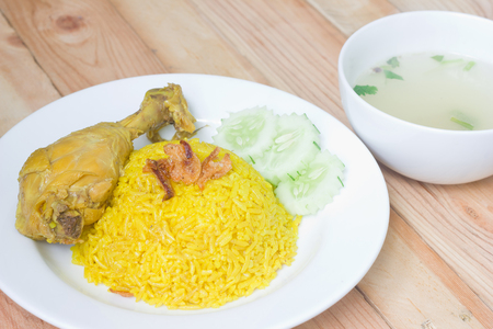 Chicken Biryani thai style halal food and thai food (Khao Mok Gai)の写真素材