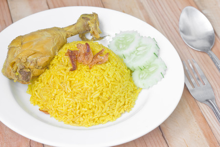 Chicken Biryani thai style halal food and thai food (Khao Mok Gai)の写真素材
