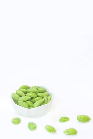 Sato seeds thailand vegetable and herb for thaifood on white background.の写真素材