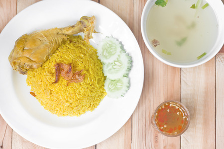 Chicken Biryani thai style halal food and thai food (Khao Mok Gai)の写真素材