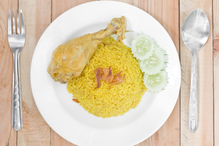 Chicken Biryani thai style halal food and thai food (Khao Mok Gai)の写真素材