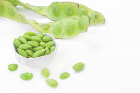 Sato seeds thailand vegetable and herb for thaifood on white background.の写真素材