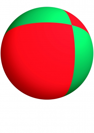 3D christmas ball isolated on whiteの写真素材