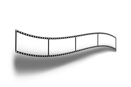 film frame for sprocket holds with shadow on whiteの写真素材
