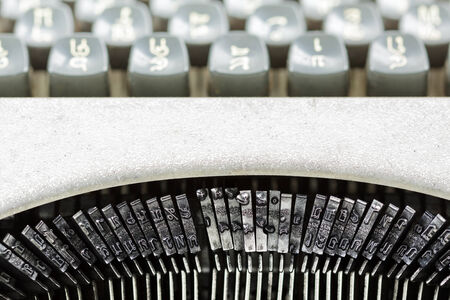 Close up of the letters on an vintage typewriter.の写真素材