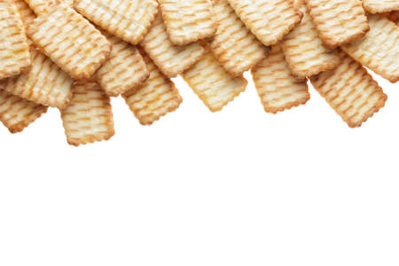 Group of cracker isolated on white background, clipping path.