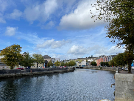 A river view that can be seen from downtown Cork, Ireland.の写真素材
