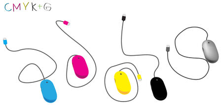 Computer mouse for graphic Design  On a white background  illustration-vecto EPS8  Hi-res jpegのイラスト素材