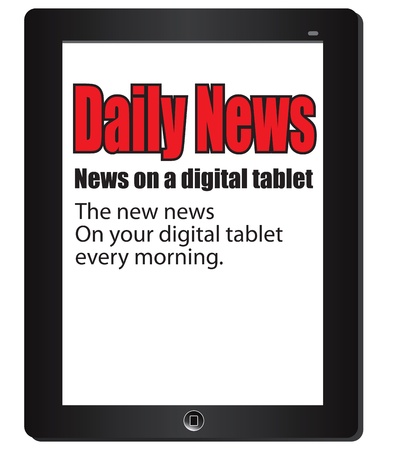 News on your a digital tablet as an illustrationの写真素材