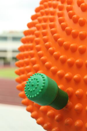 Shoulder exercise wheel, Outdoor fitness equipment, Close Upの写真素材