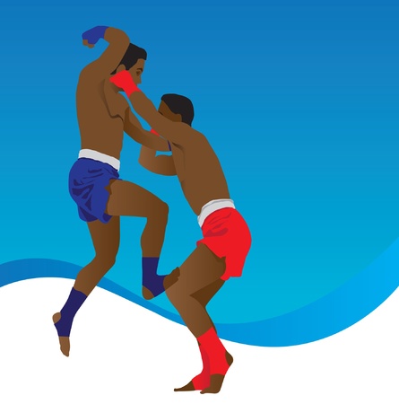 Muay Thai martial arts worldのイラスト素材