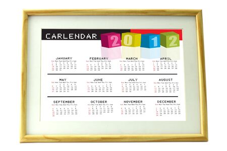 Picture frames, photo calendars 2012 in the inside.の写真素材