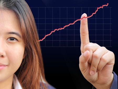 Businesswoman and graphの写真素材