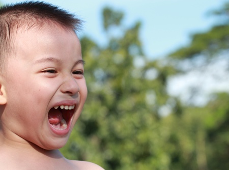 Thai Boxing Kid laugh