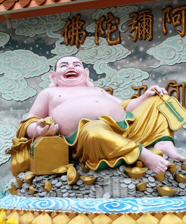 Happy Buddha temple in Chinaの写真素材