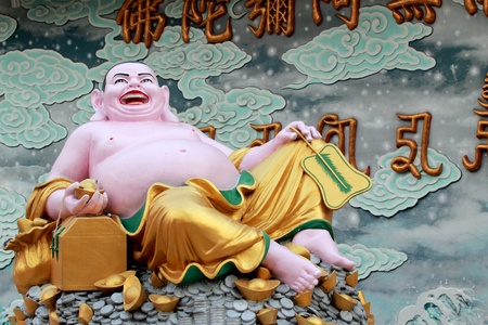 Happy Buddha temple in Chinaの写真素材
