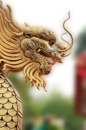 Dragon head in Temple Chinaの写真素材