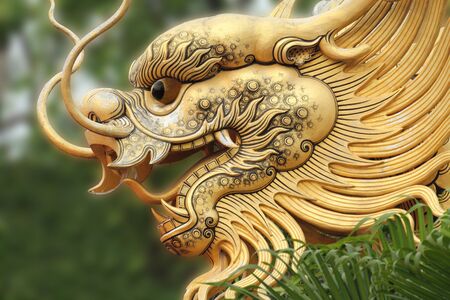 Dragon head in Temple Chinaの写真素材