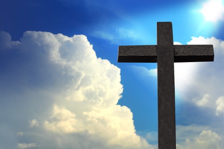 Cross against blue skyの写真素材